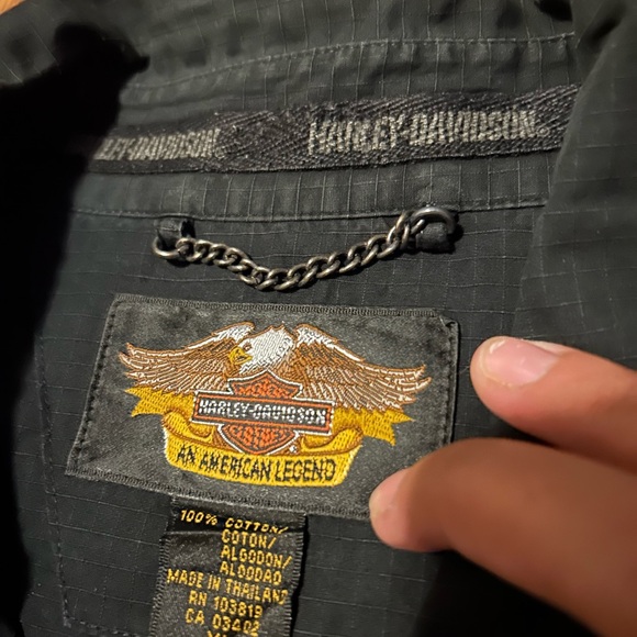 Harley-Davidson Men's Button Down Collar Black Long Sleeve Dress Shirt SZ XL - Picture 3 of 3